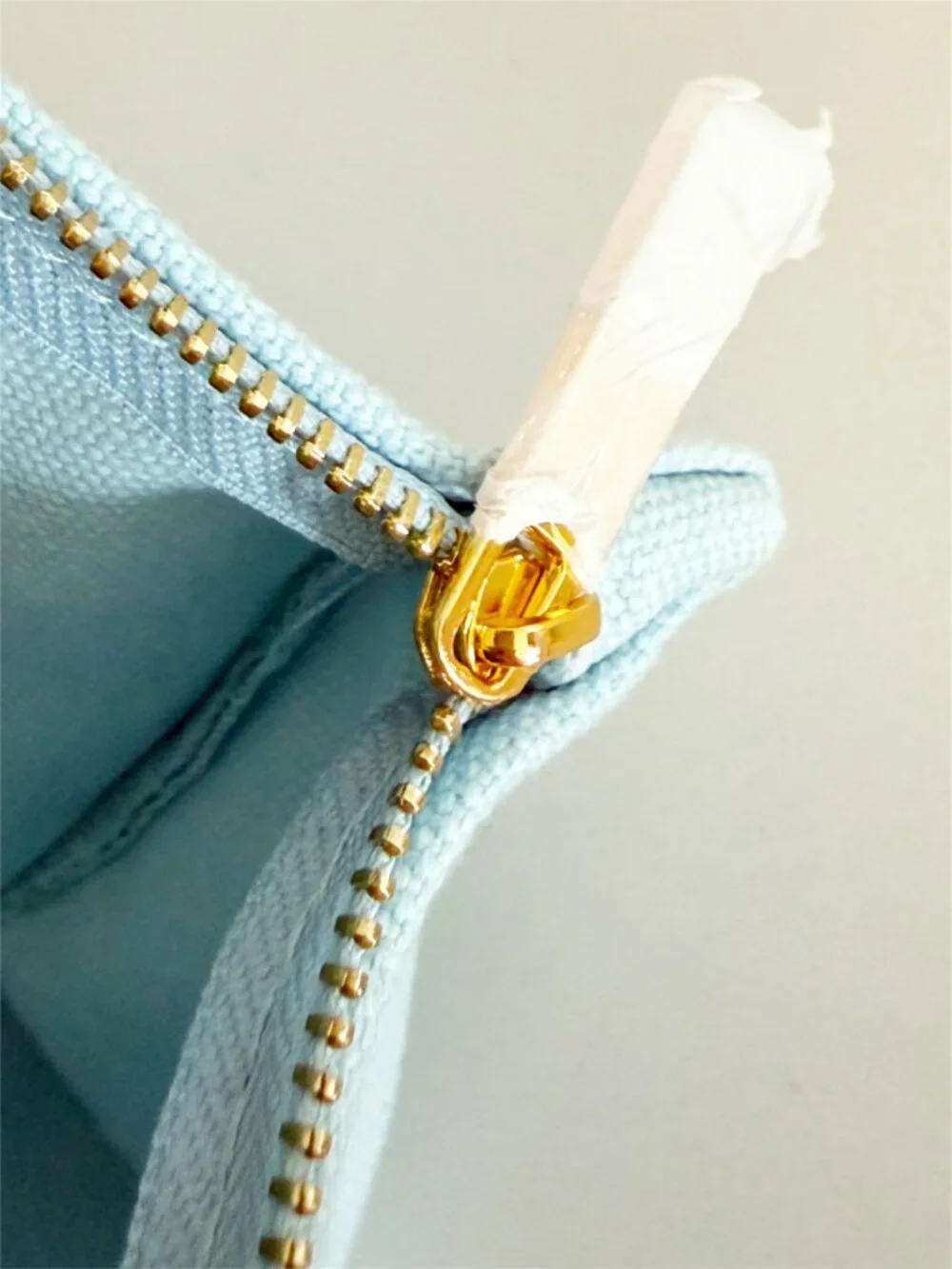 AURELIE BIDERMANN light aqua Blue Canvas Zip Top Dust Bag - Picture 6 of 6